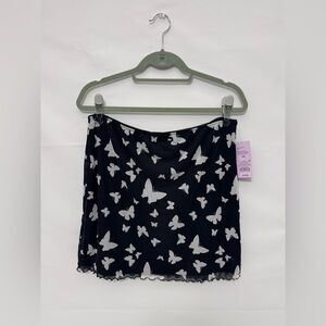 Wild Fable Black Butterfly Print Skirt